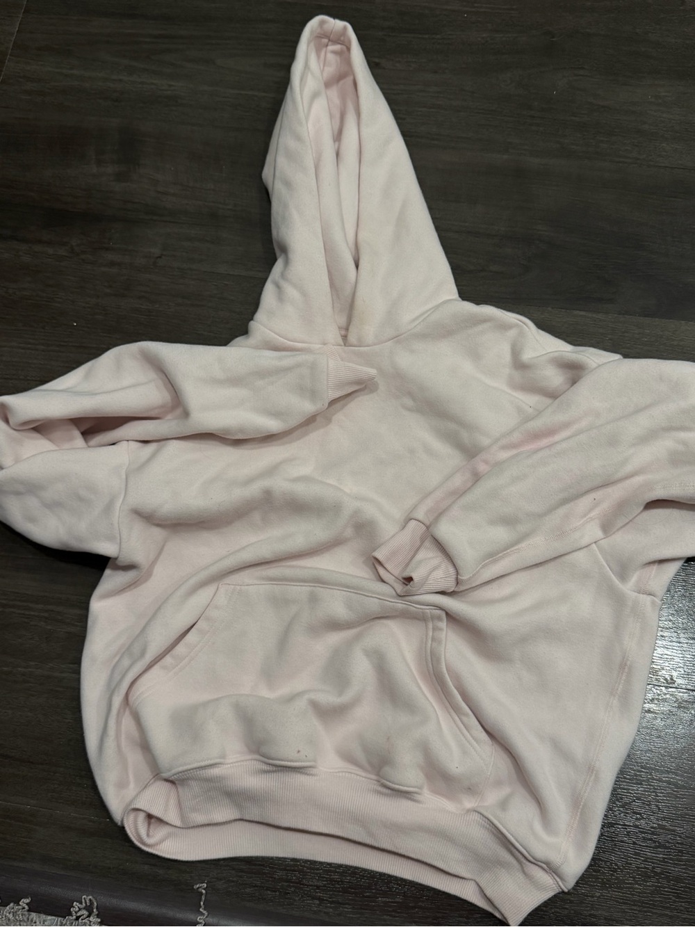 SKIMS Pale Pink Hooded Pullover Sweatshirt